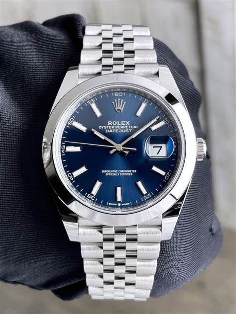 rolex oyster perpetual datejust 41mm blue dial